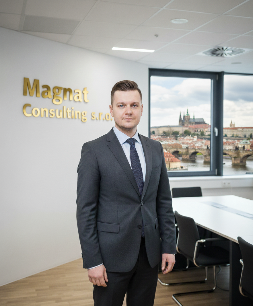 Viktor v kanceláři Magnat Consulting